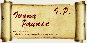 Ivona Paunić vizit kartica